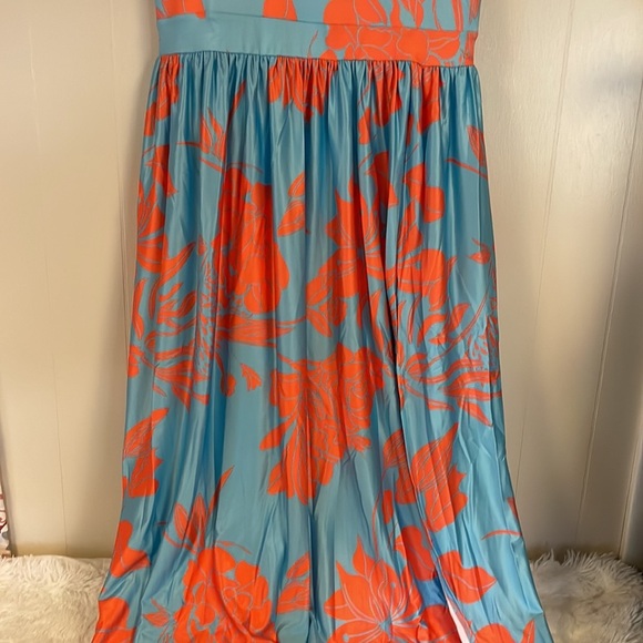 Chic Me Floral Maxi Dress Cold Shoulder Sz Xl - Picture 3 of 7